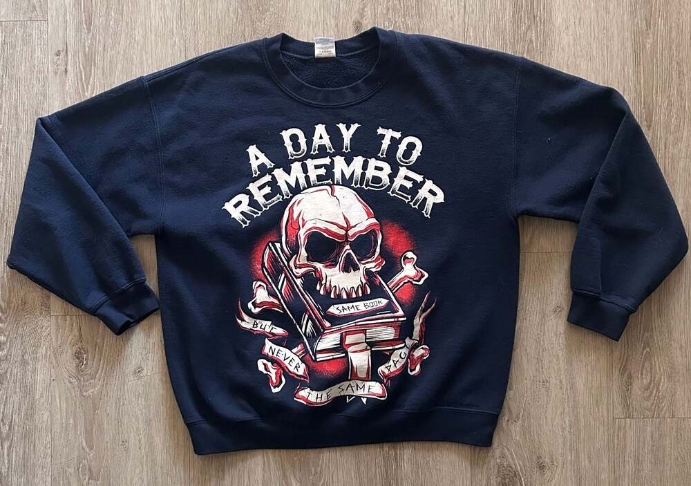Vintage Style A Day To Remember Skull Graphic Band Sweatshirt
